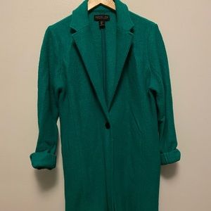 Emerald green trench coat